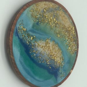 10” Sea Gold Resin Lazy Susan
