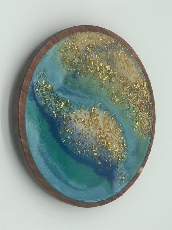 10” Sea Gold Resin Lazy Susan